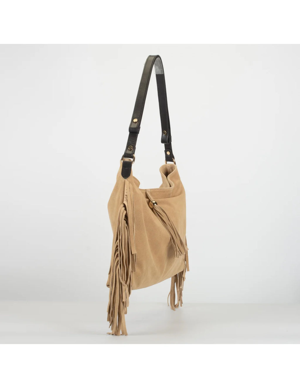 Geanta din piele naturala, boho chic, pentru dama SAMIRA bej