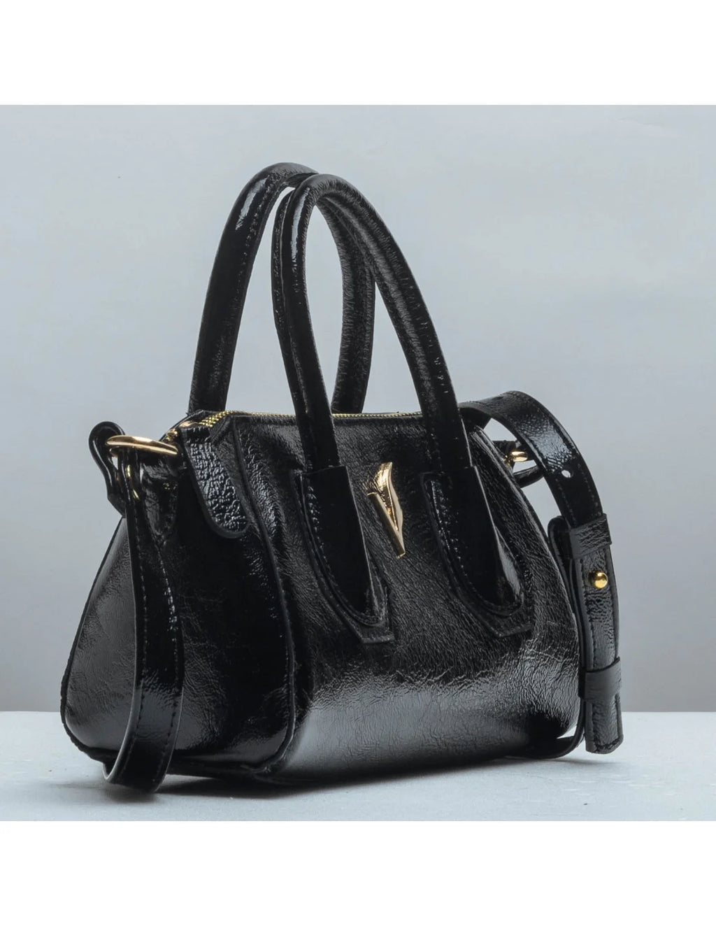 Geanta crossbody din piele naturala, Mini-IOANA, negru