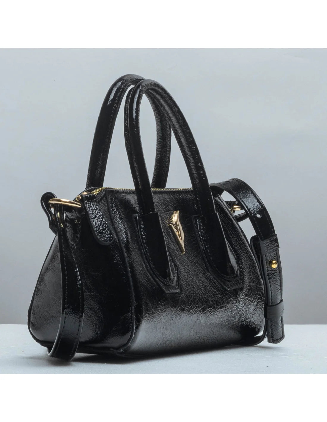 Geanta crossbody din piele naturala, Mini-IOANA, negru