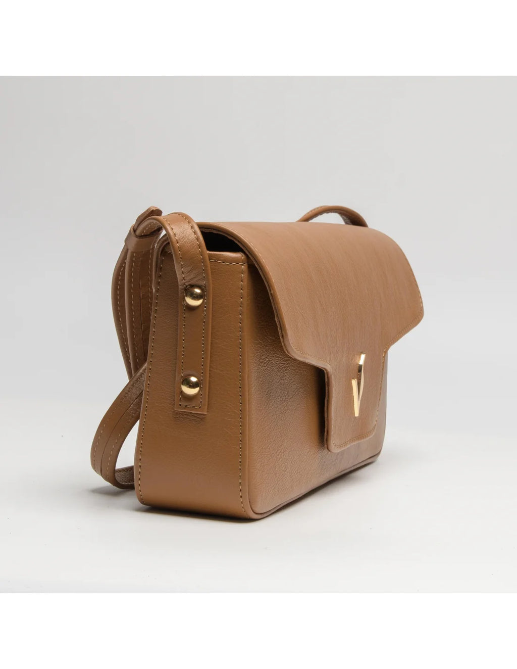 Geanta din piele naturala pentru dama, tip bagheta, SILVIA, camel