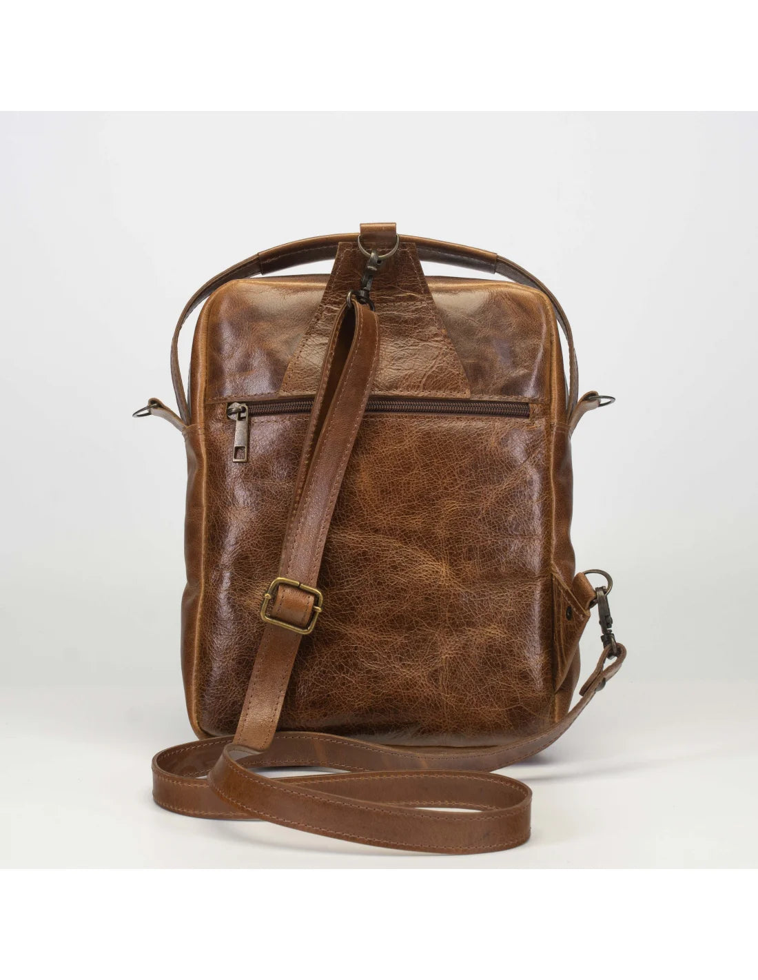 Geanta din piele naturala tabacita vegetal, pentru barbati, borseta, coniac