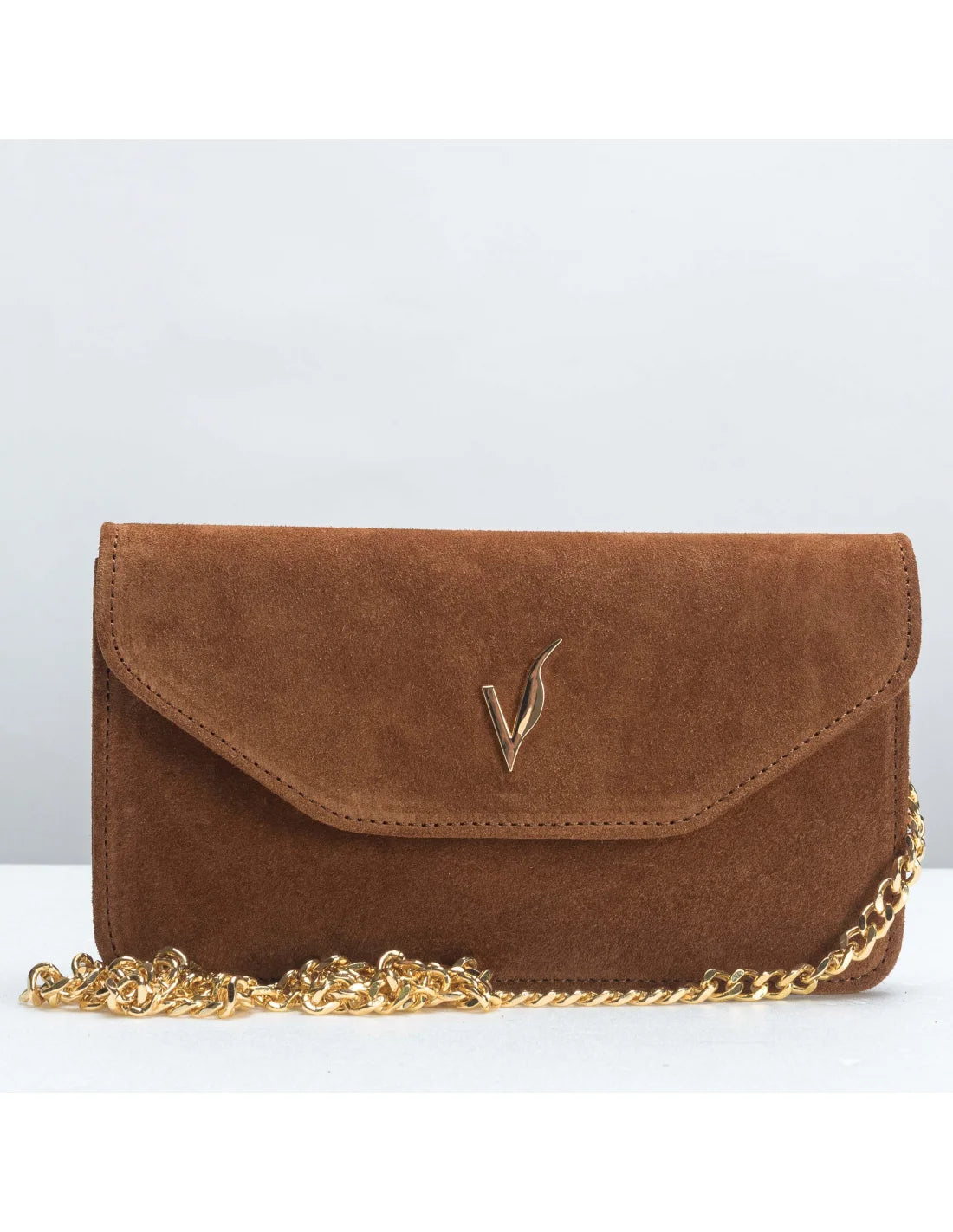 Geanta pentru telefon,piele naturala, SOFIA, flap, camel