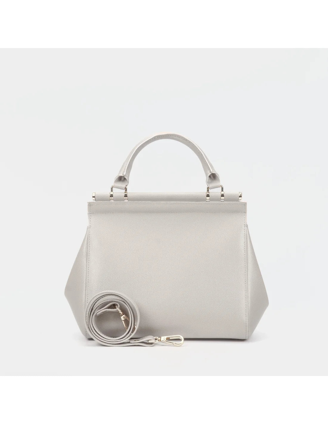 Geanta din piele naturala pentru dama, DOLCE, argila