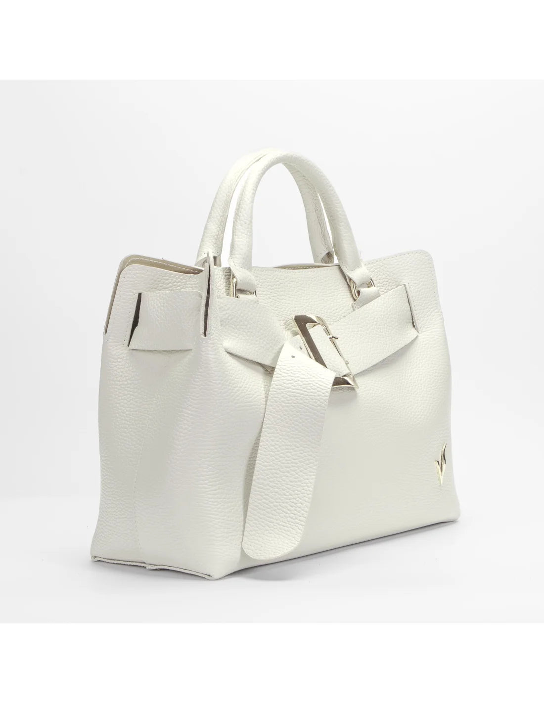 Geanta din piele naturala, pentru dama, TAISA, crem spuma