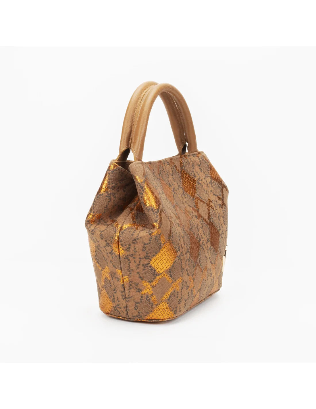 Geanta din piele naturala pentru dama CHIRA bej-portocaliu