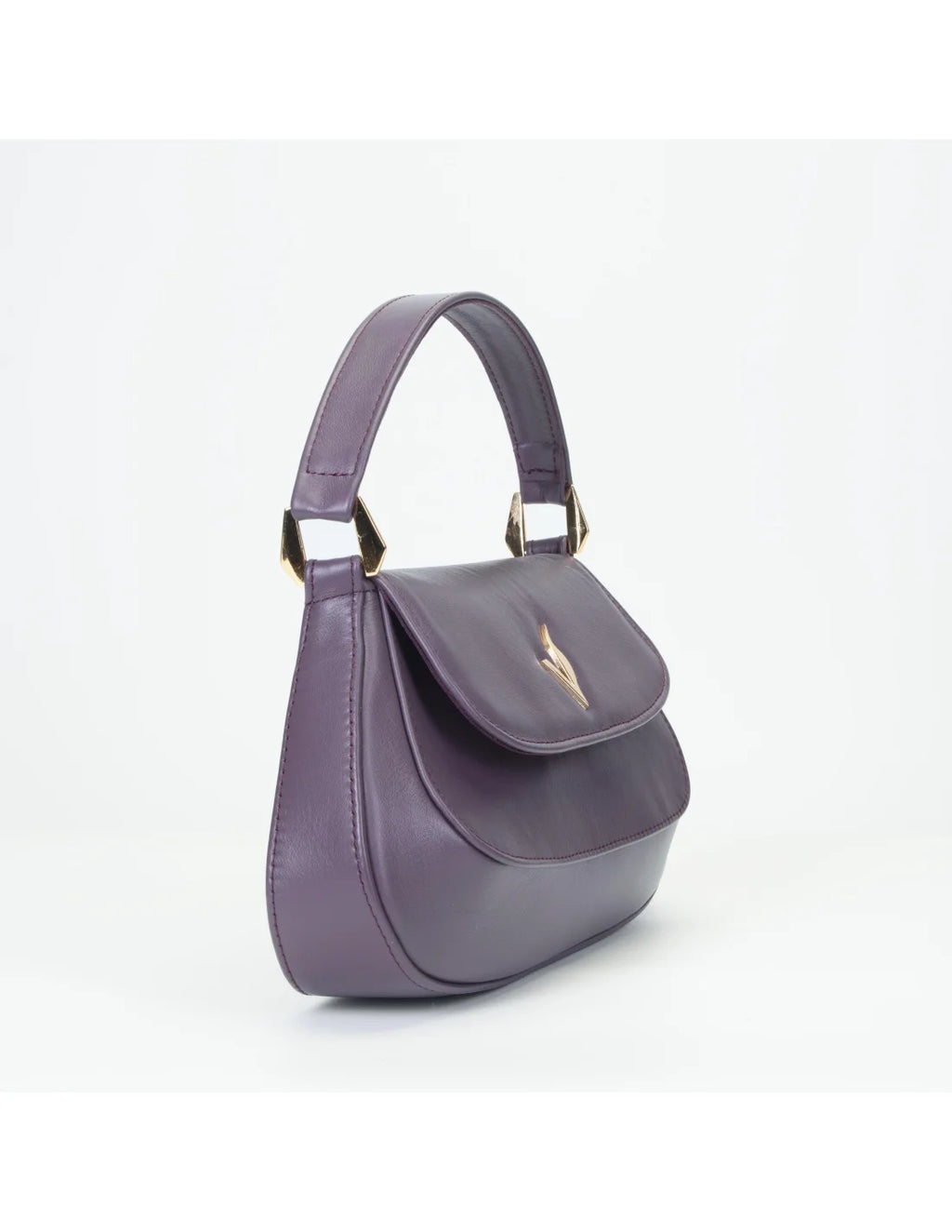 Geanta de mana/ crossbody, din piele naturala, mini SiSi, ametist