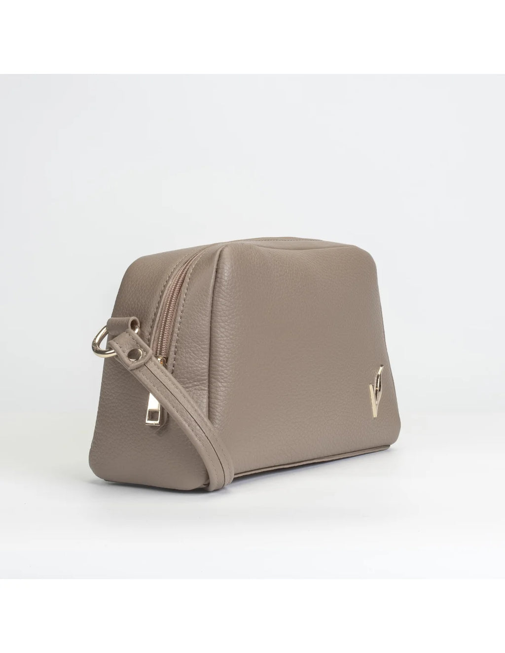 Geanta crossbody din piele naturala, ANDRA, capucino