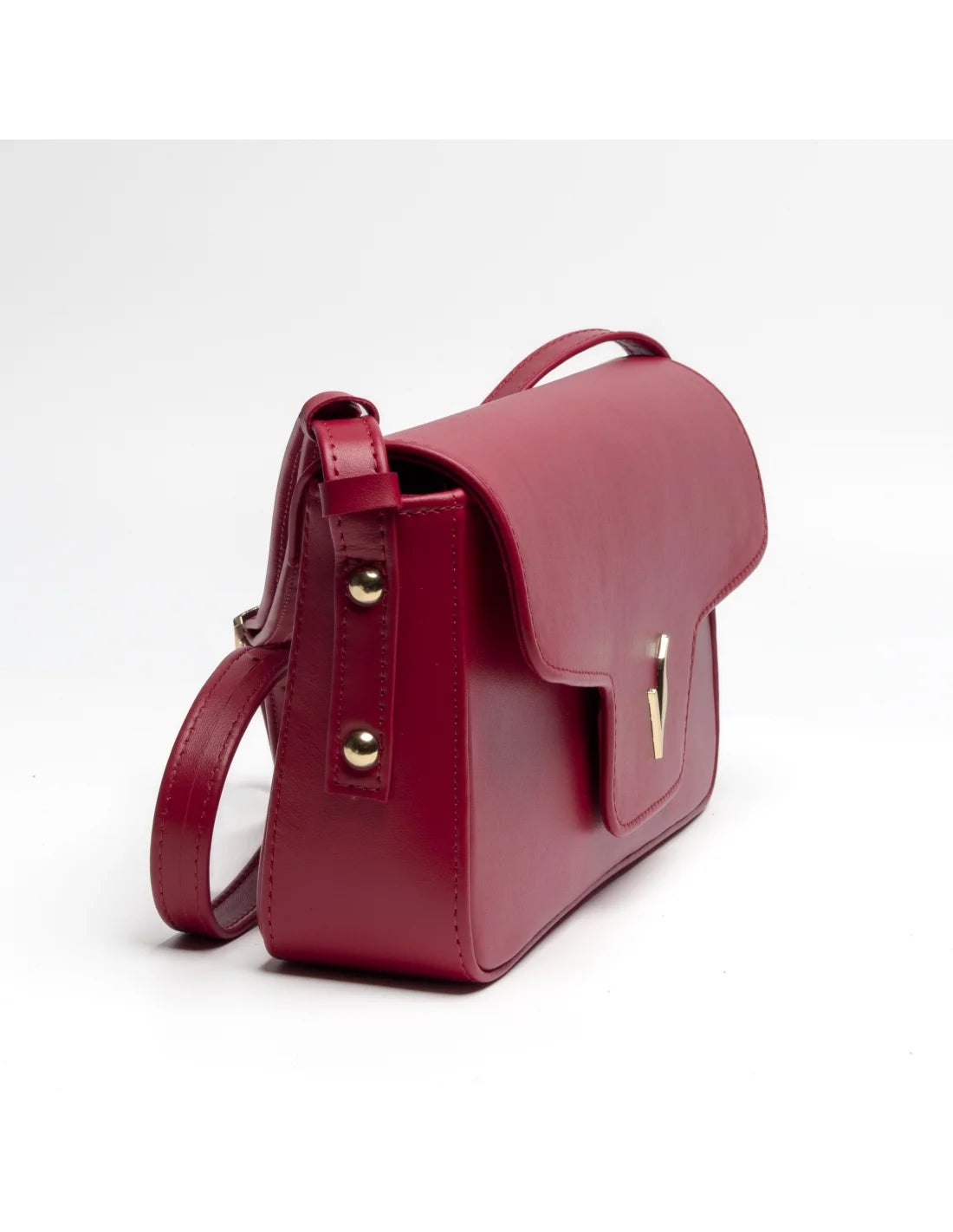 Geanta din piele naturala pentru dama, tip bagheta, SILVIA, rosu