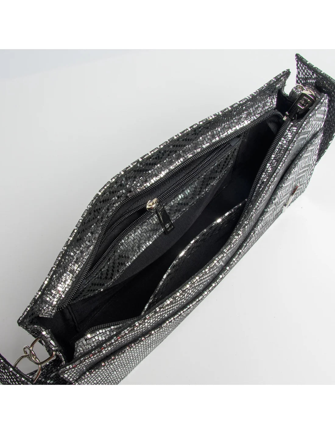 Geanta din piele naturala pentru dama AYUMI, argintiu