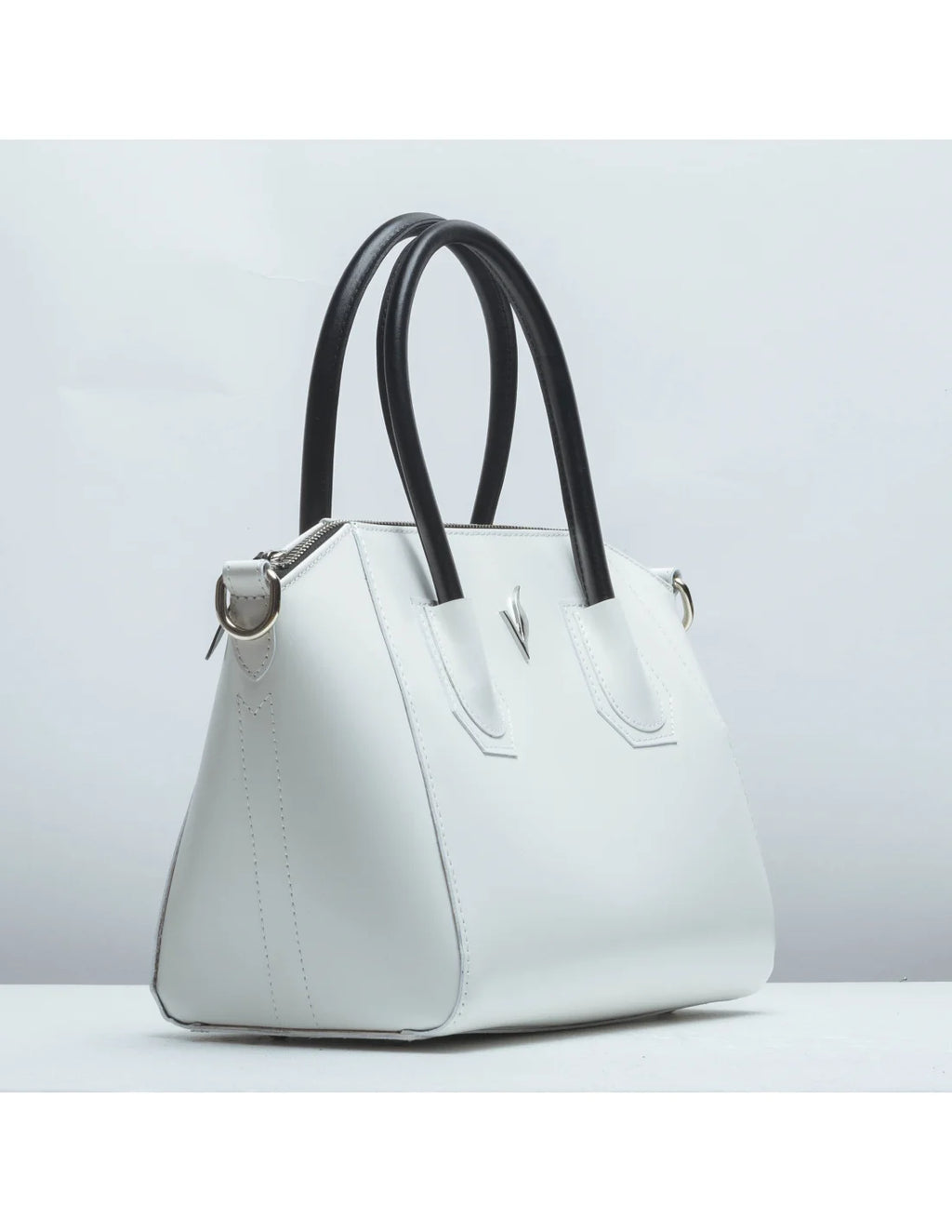Geanta tote din piele naturala, IOANA, alba