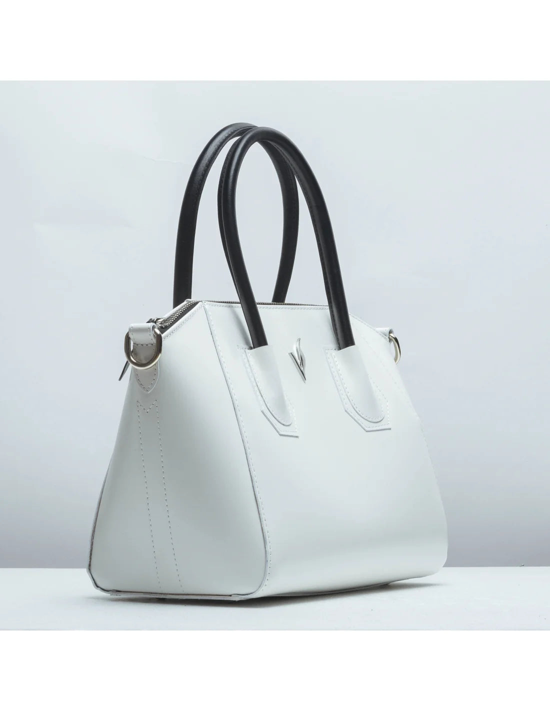 Geanta tote din piele naturala, IOANA, alba