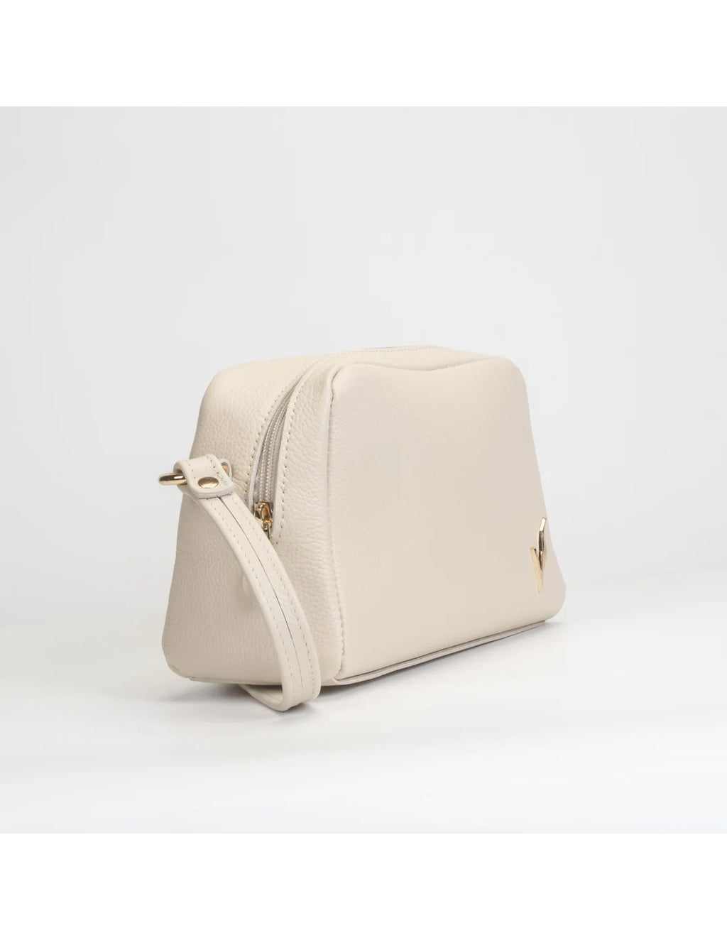 Geanta crossbody din piele naturala, ANDRA, crem