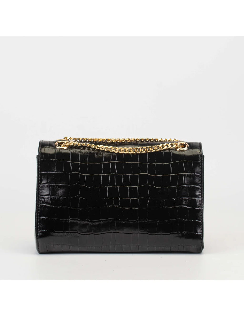 Geanta din piele naturala pentru dama LOULOU, negru croco