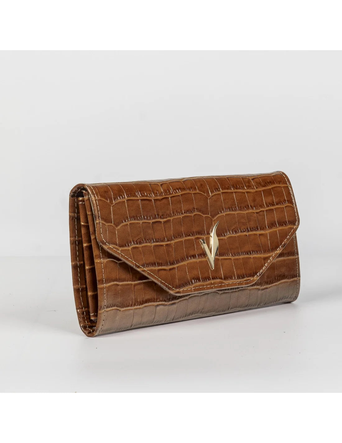 Portofel din piele naturala, camel croco
