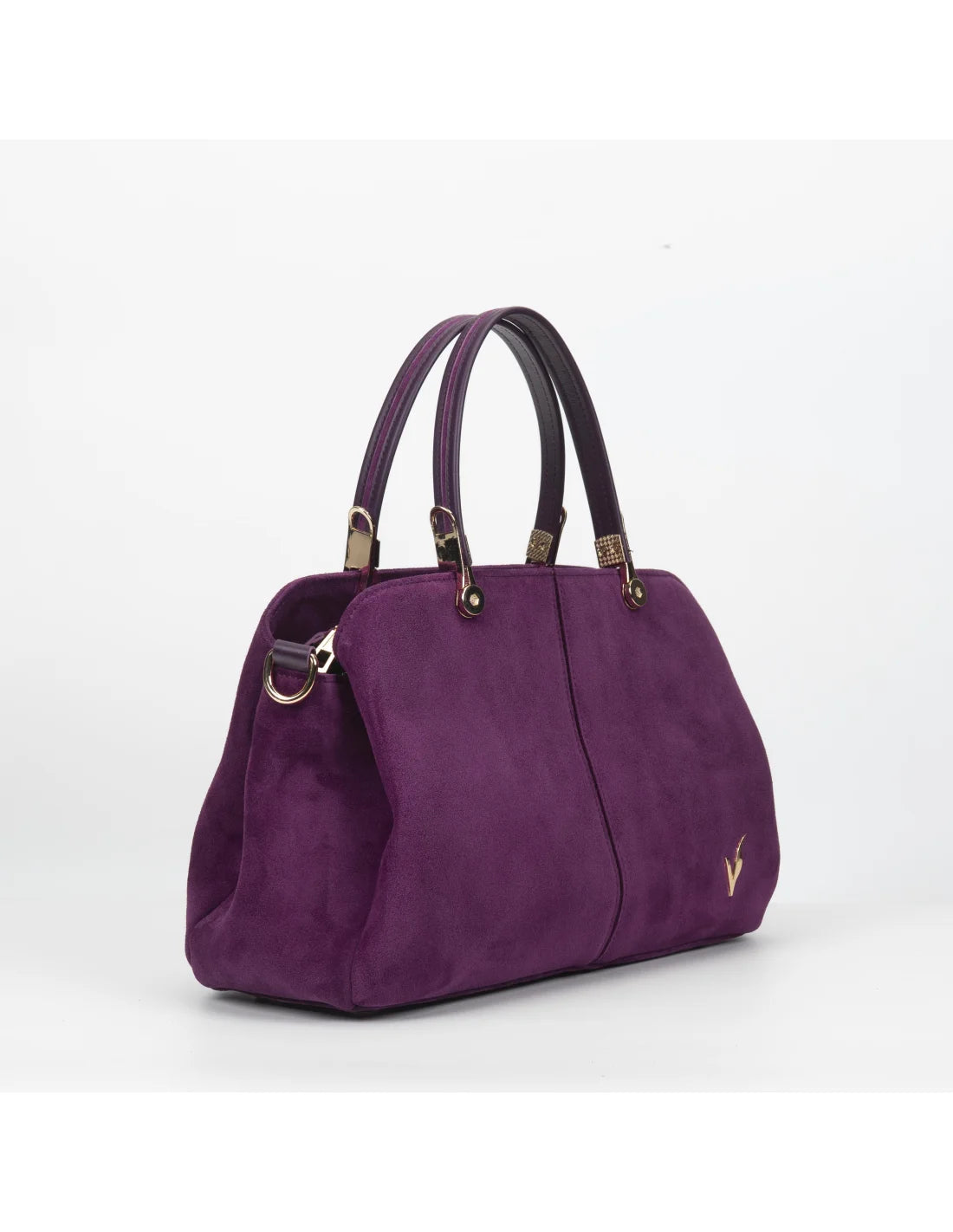 Geanta din piele naturala pentru dama IRINA mov inchis