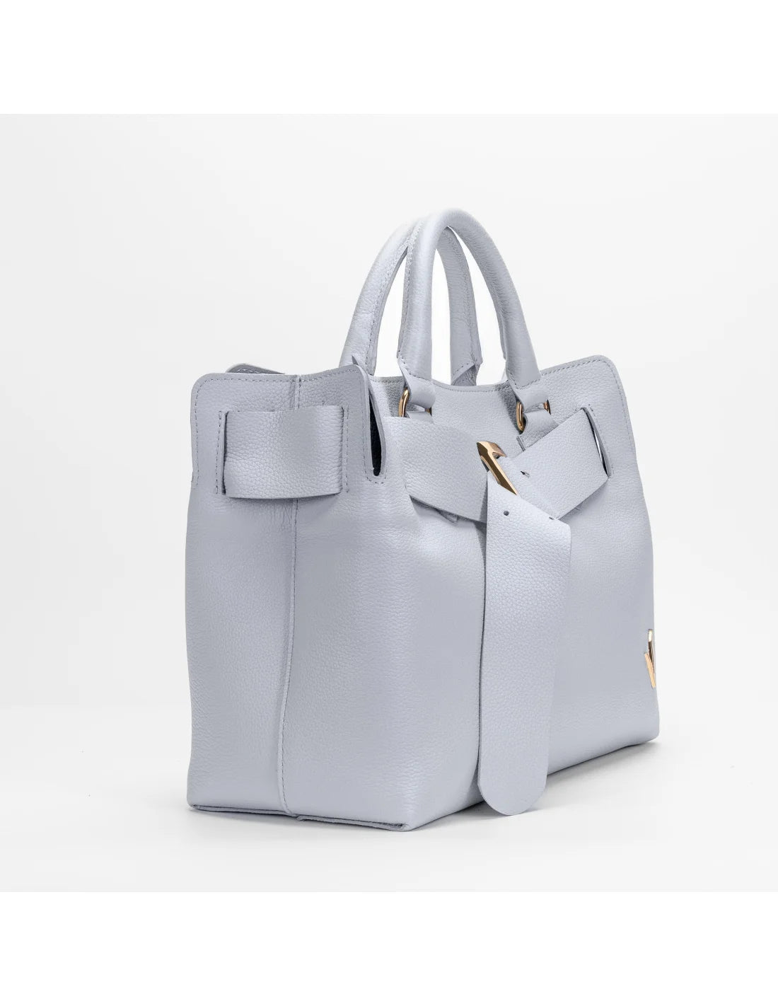 Geanta din piele naturala, pentru dama, TAISA, gri perla