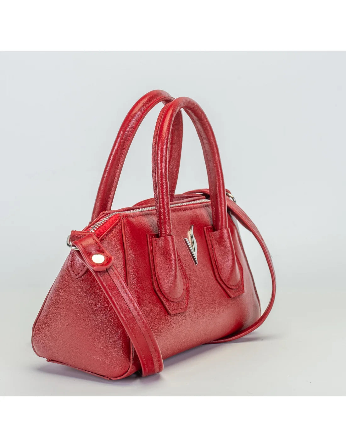 Geanta crossbody din piele naturala, Mini-IOANA, rosu