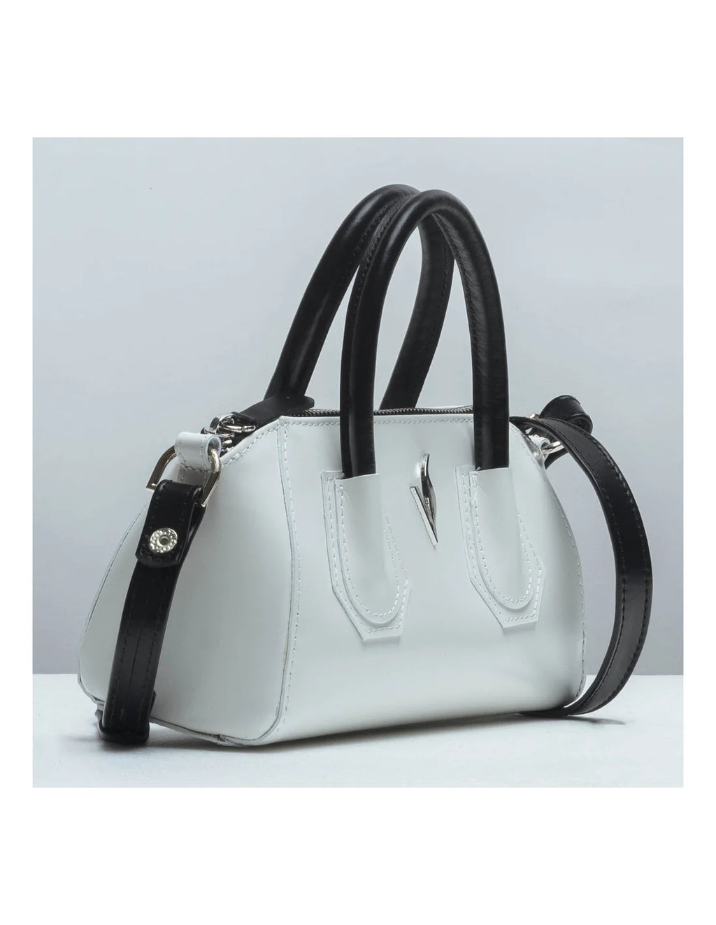 Geanta crossbody din piele naturala, Mini-Ioana, alba