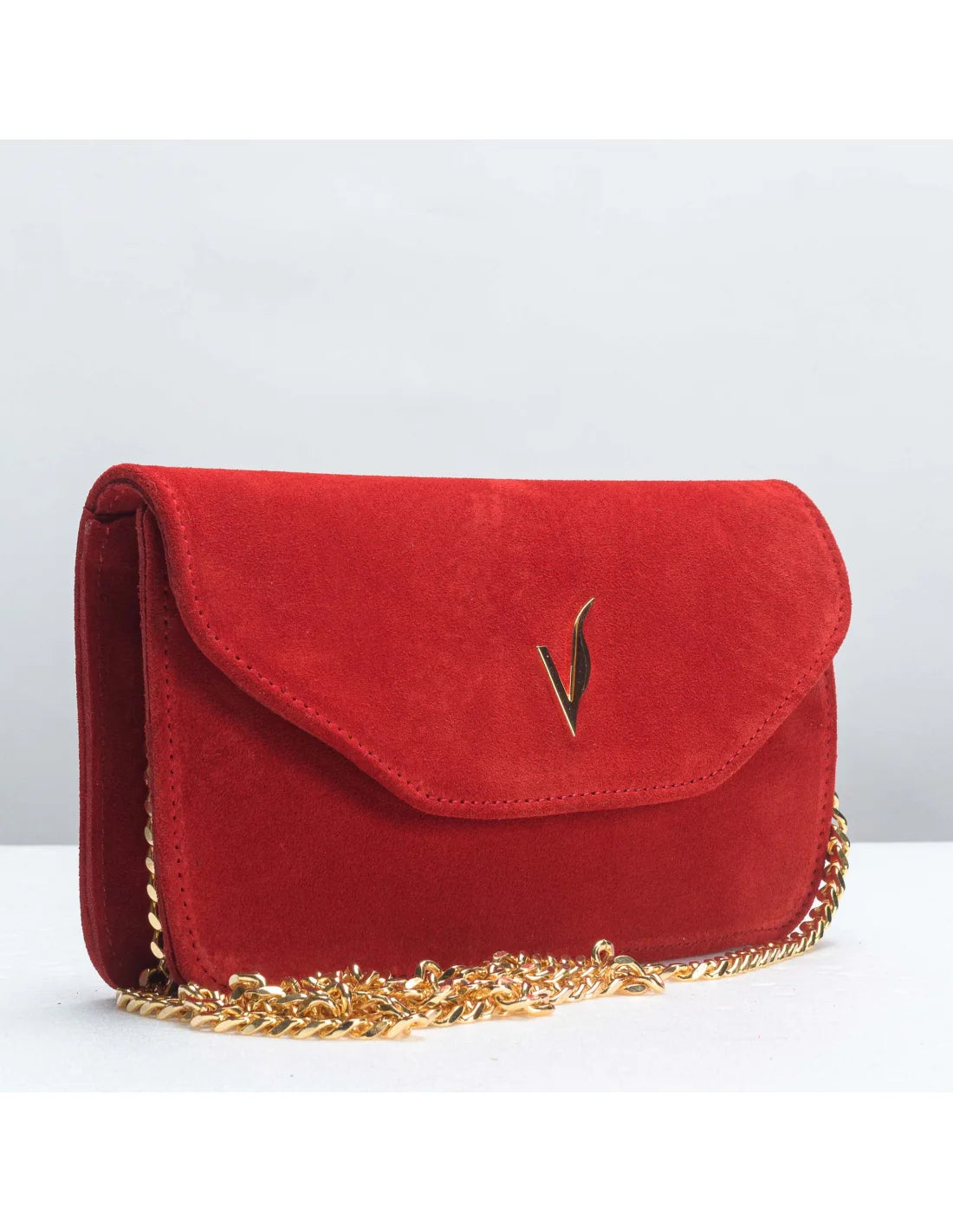 Geanta pentru telefon,piele naturala, SOFIA, flap, rosu