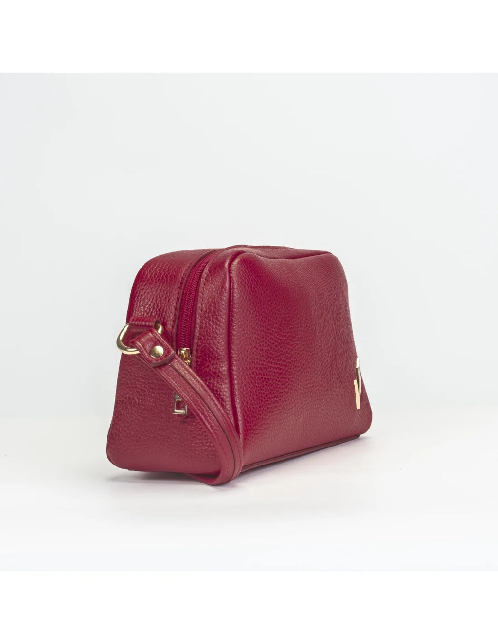 Geanta crossbody din piele naturala, ANDRA, rosu