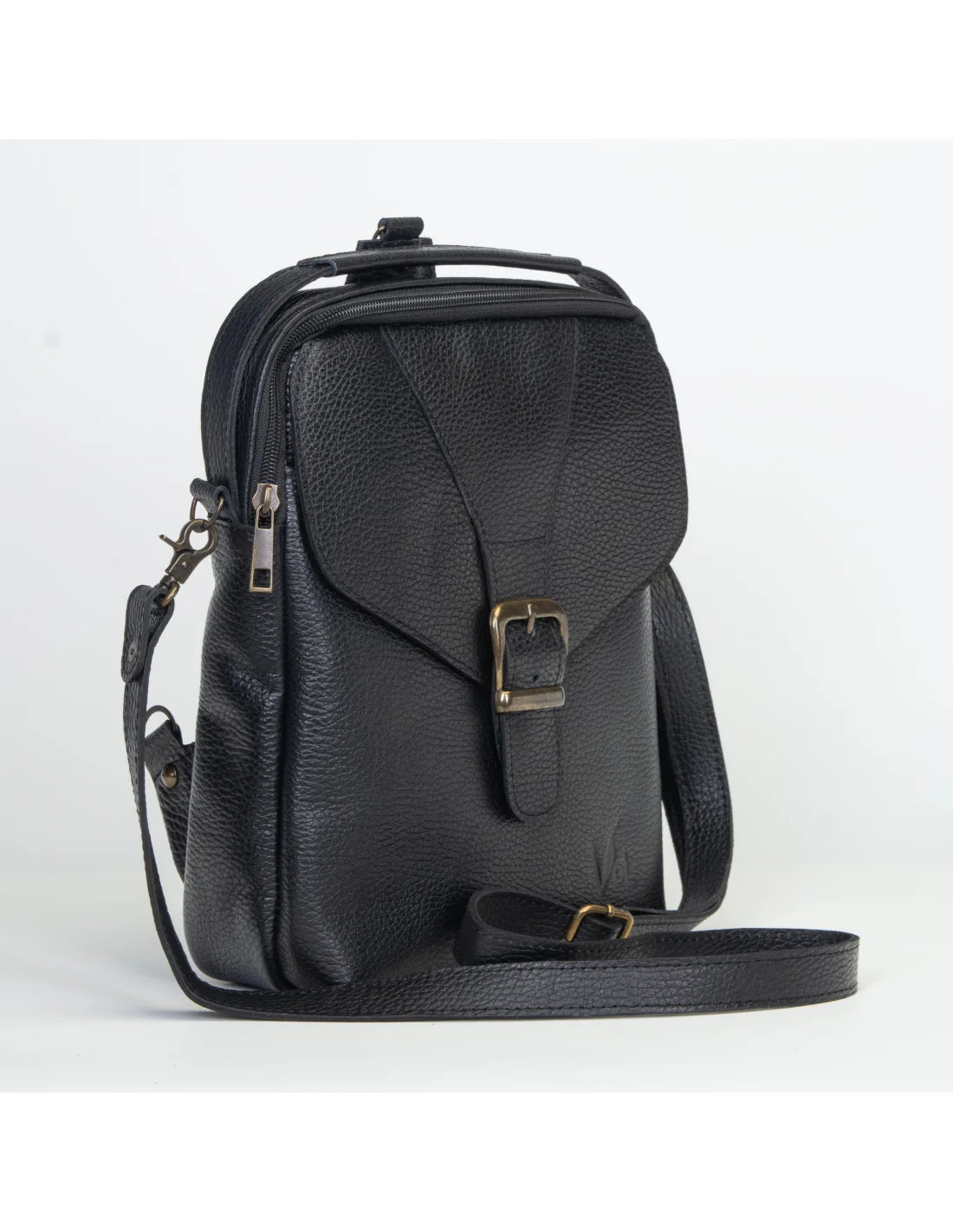 Geanta din piele naturala pentru barbati, borseta, negru