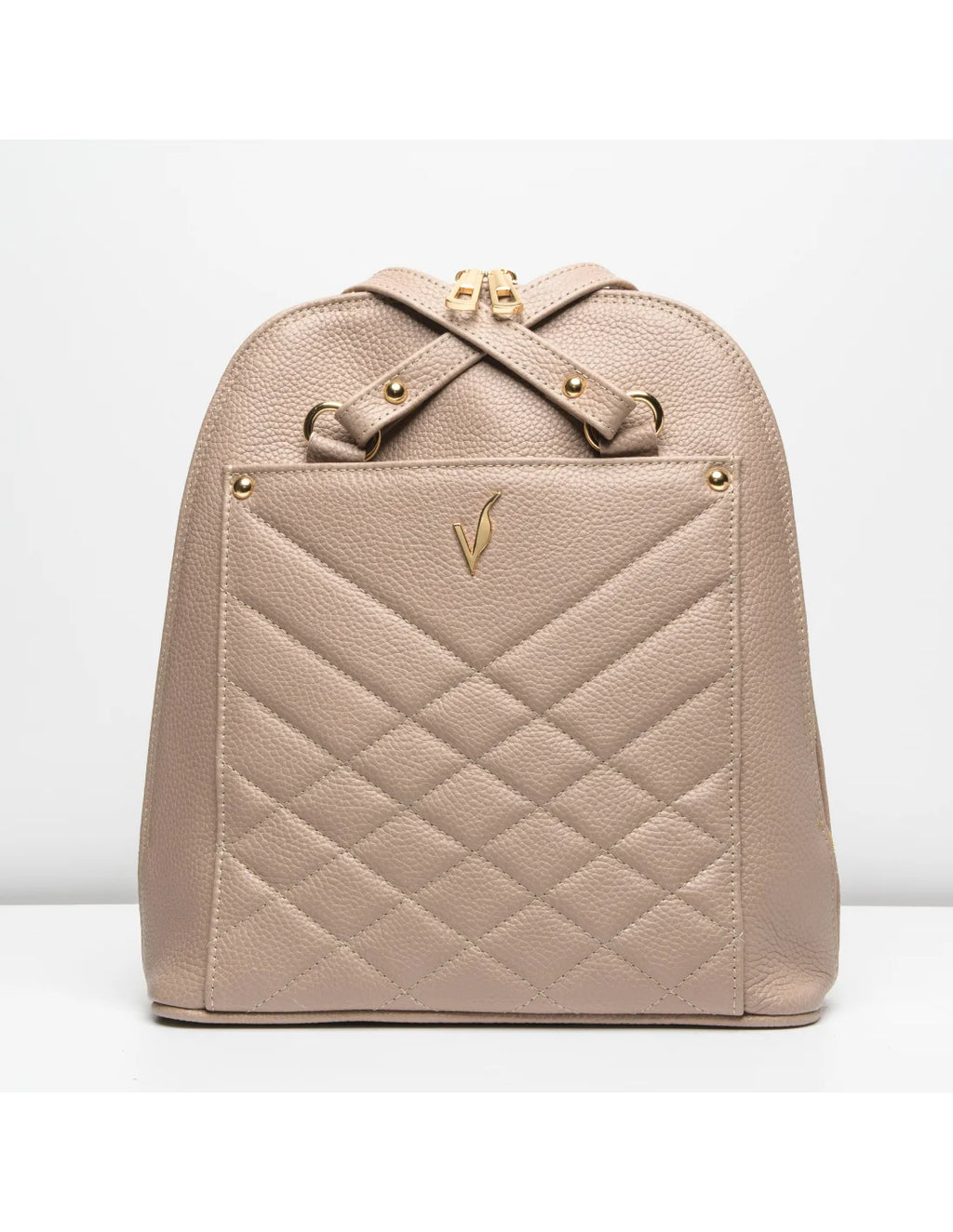 Geanta-Rucsac din piele naturala, pentru dama, ZINNIA, nude