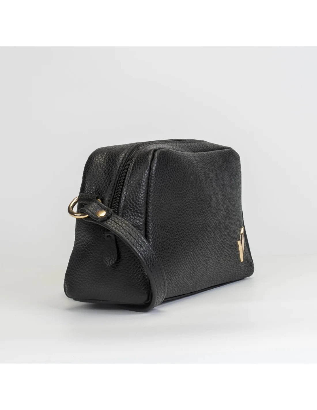 Geanta crossbody din piele naturala, ANDRA, negru