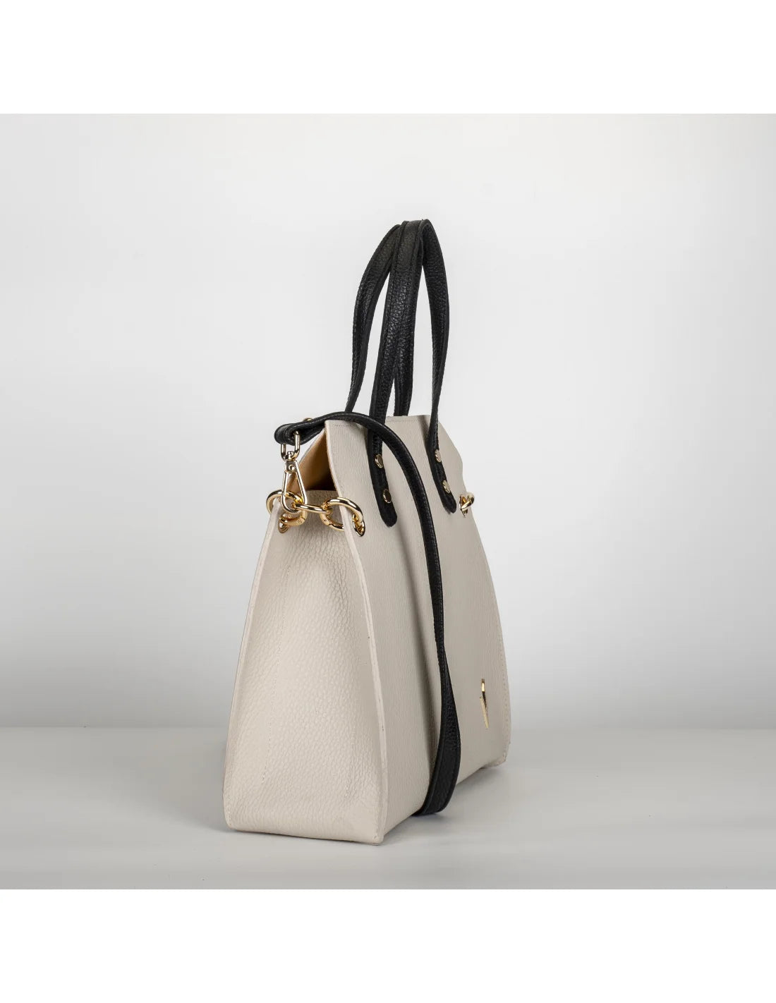 Geanta din piele naturala, pentru dama, mini AGHATA, crem