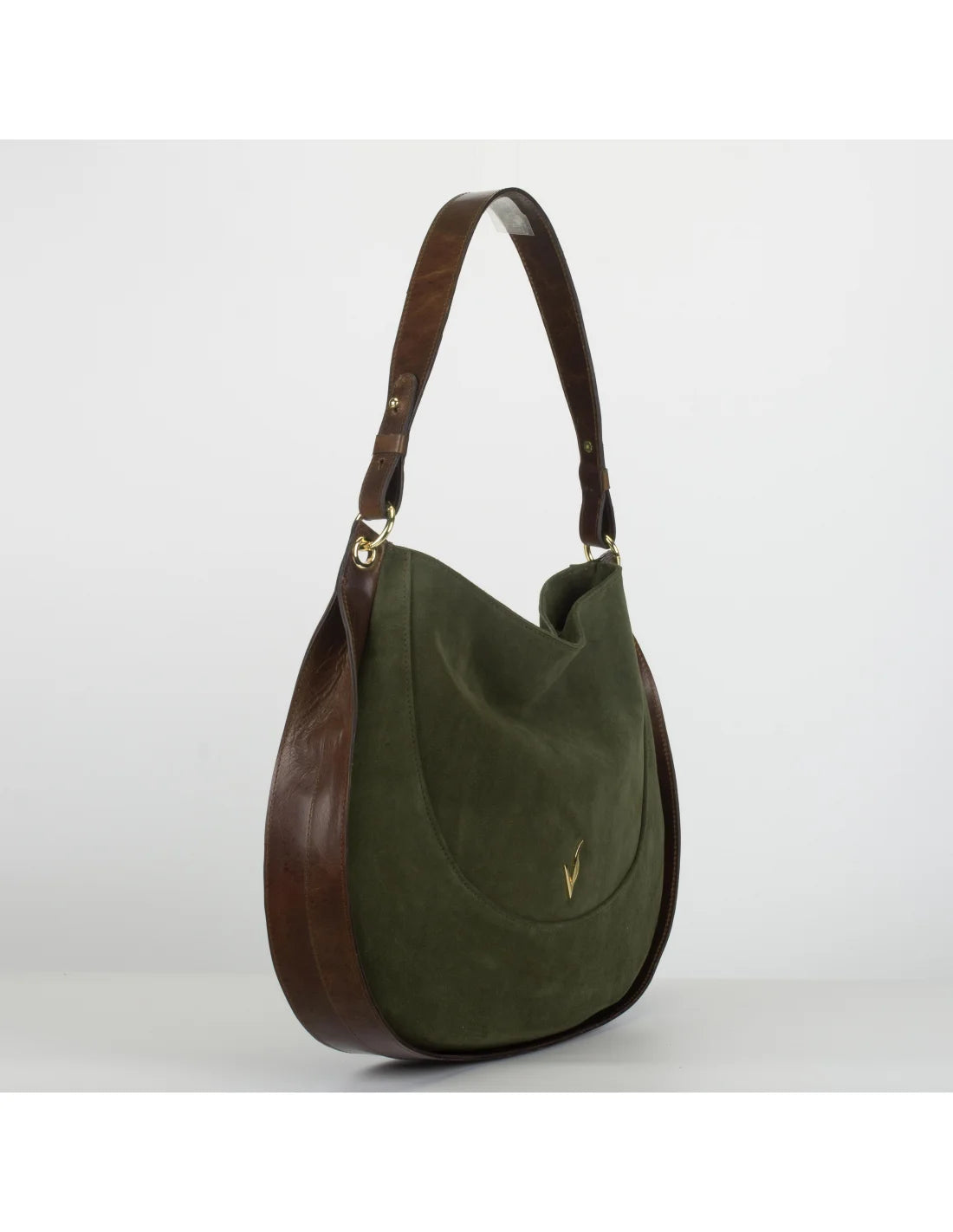 Geanta din piele naturala, boho chic, pentru dama LYRA kaki