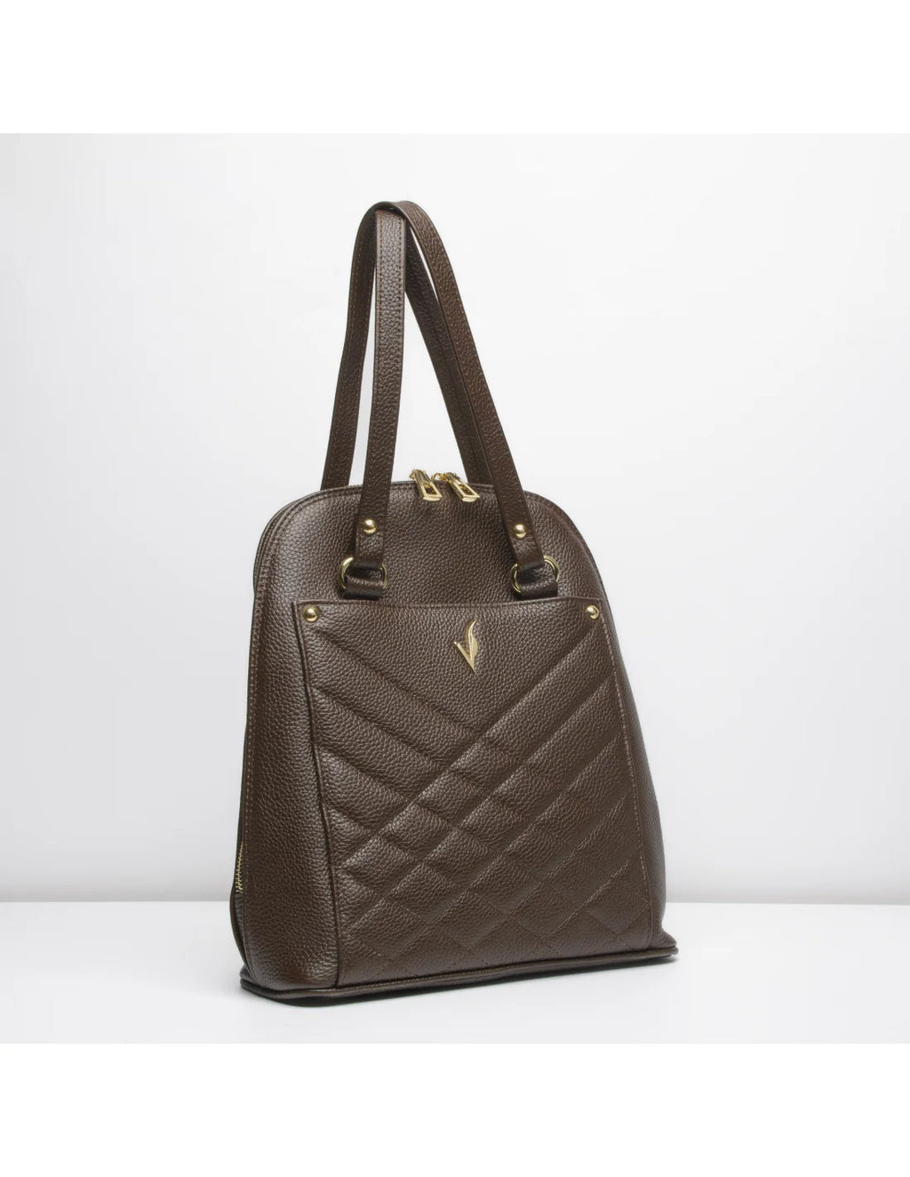 Geanta-Rucsac din piele naturala, pentru dama, ZINNIA, maro