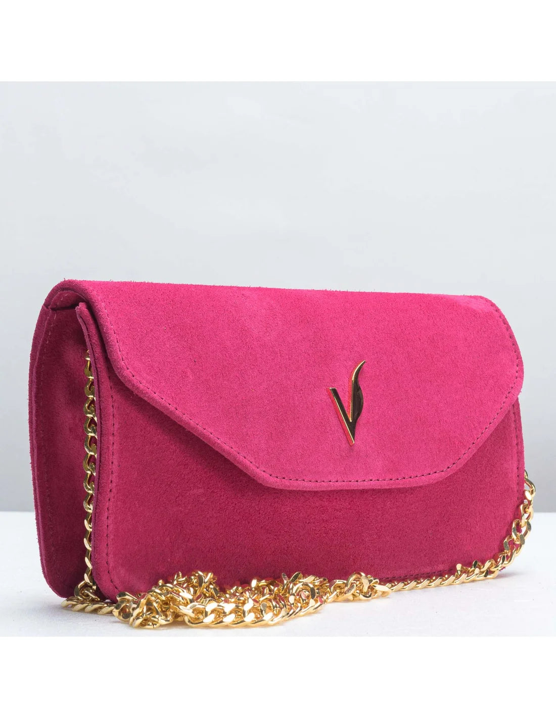 Geanta pentru telefon,piele naturala, SOFIA, flap, fucsia