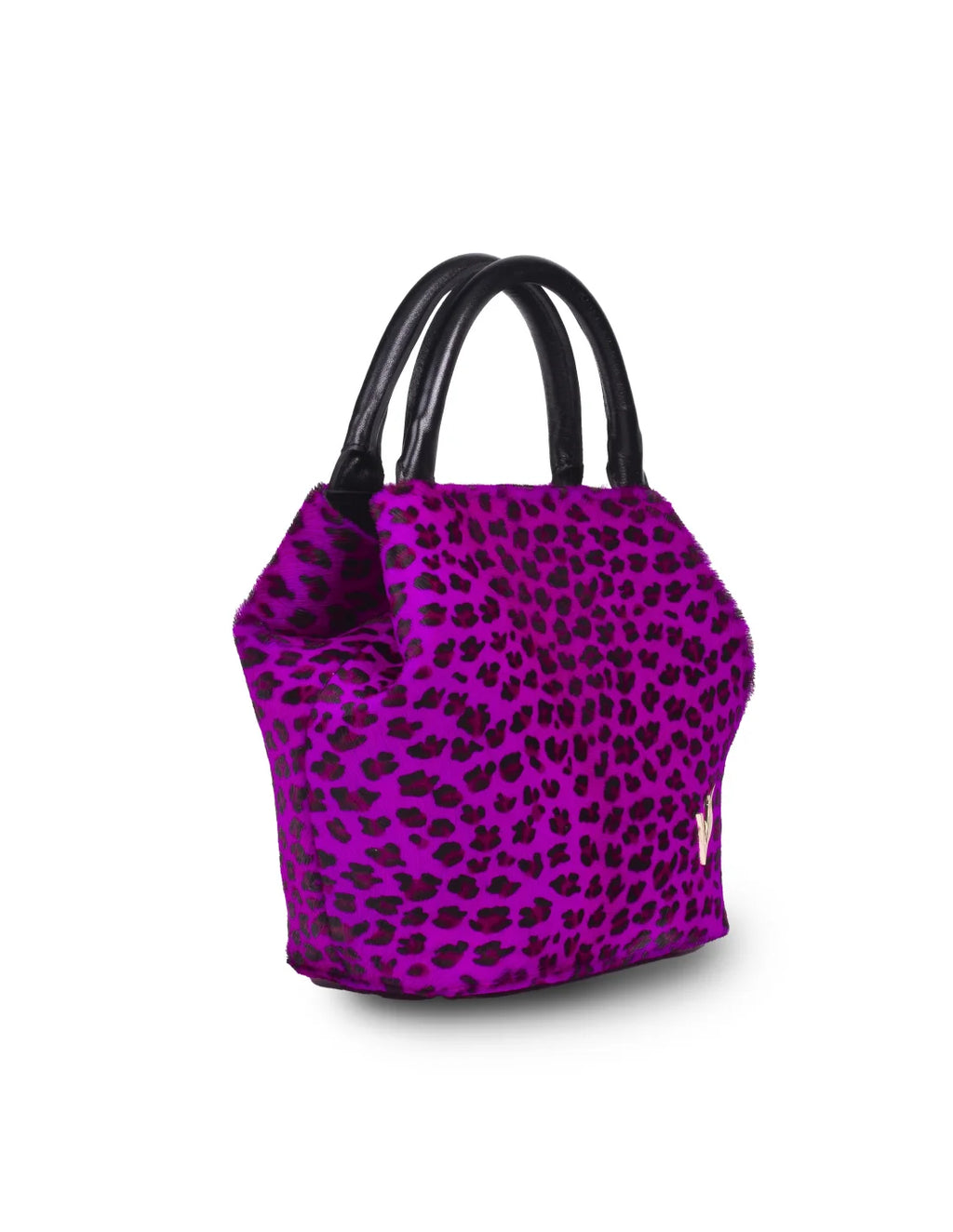 Geanta din piele naturala pentru dama CHIRA ponei ciclamen