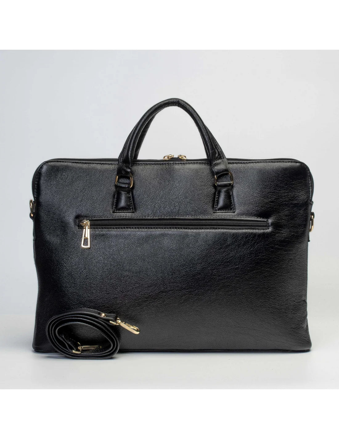 Geanta de laptop din piele naturala, pentru femei, servieta, neagra