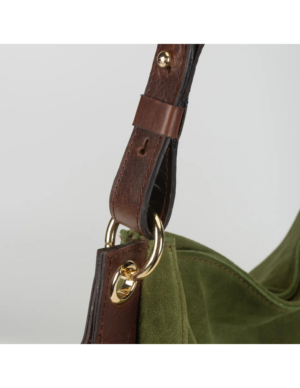 Geanta din piele naturala, boho chic, pentru dama LYRA verde