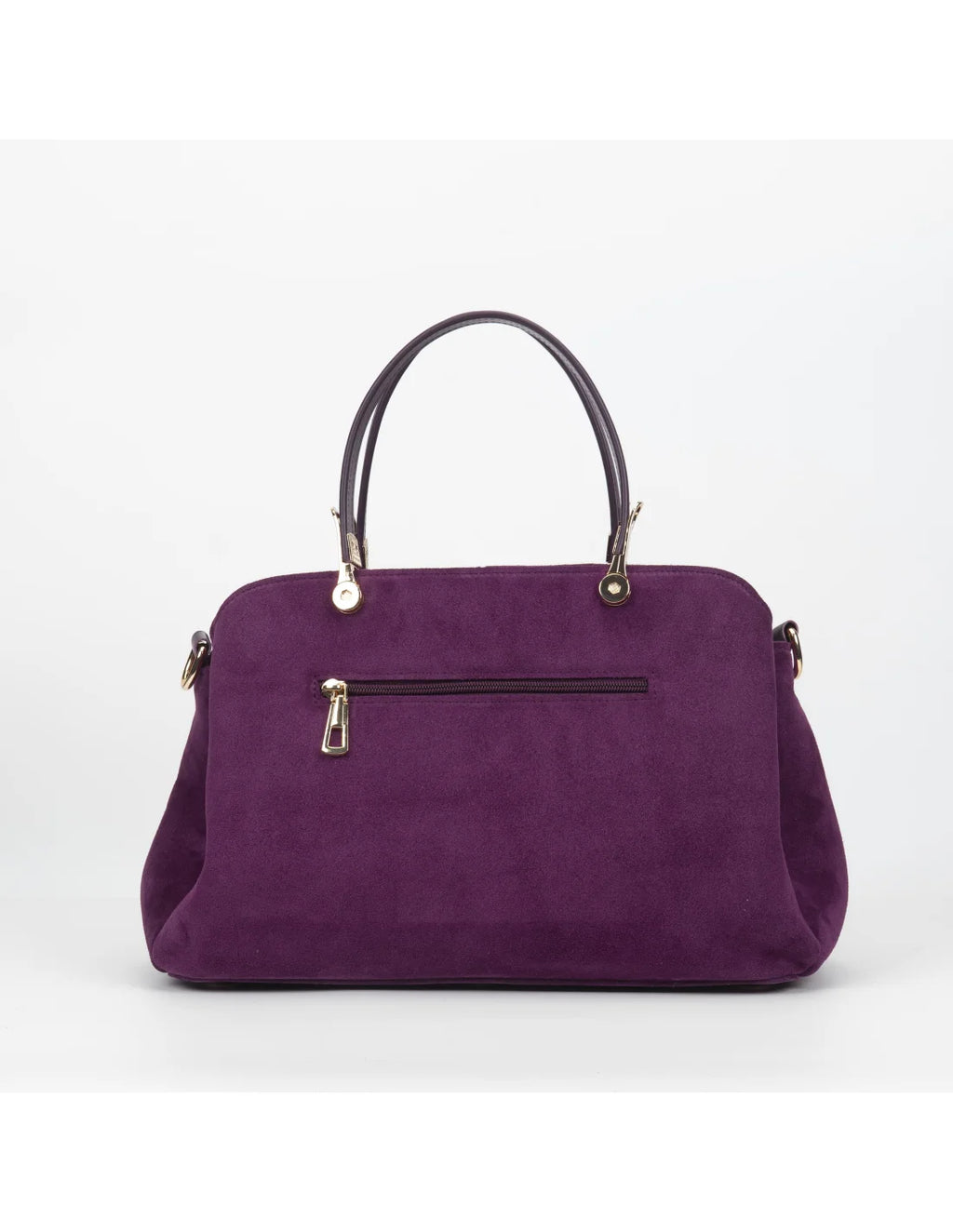 Geanta din piele naturala pentru dama IRINA mov inchis