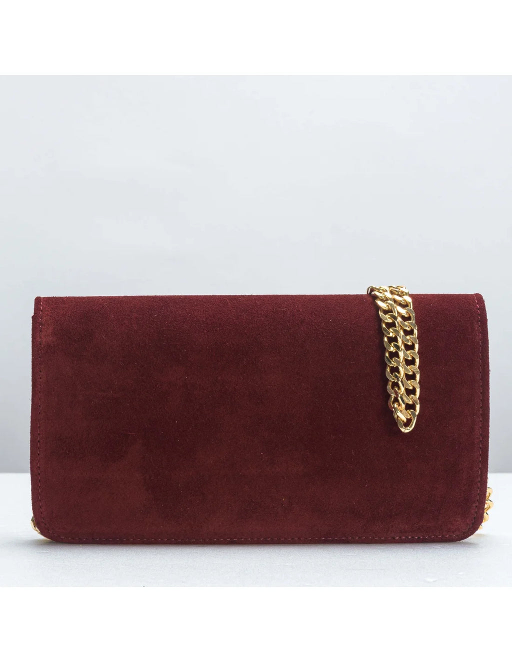 Geanta pentru telefon,piele naturala, SOFIA, flap, visiniu