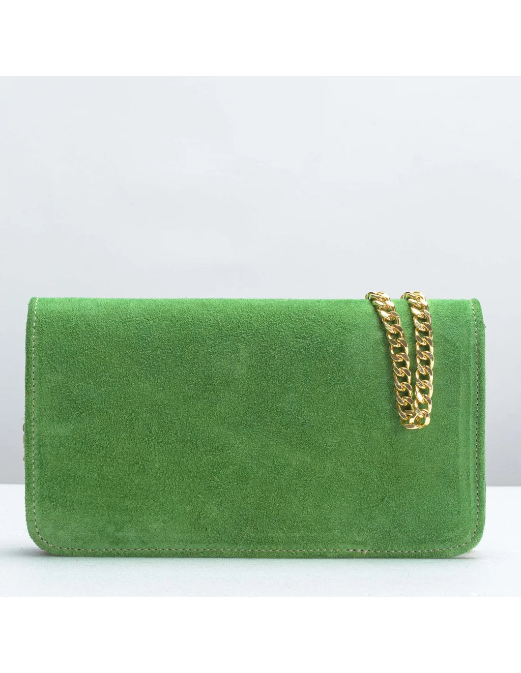 Geanta pentru telefon,piele naturala, SOFIA, flap, verde