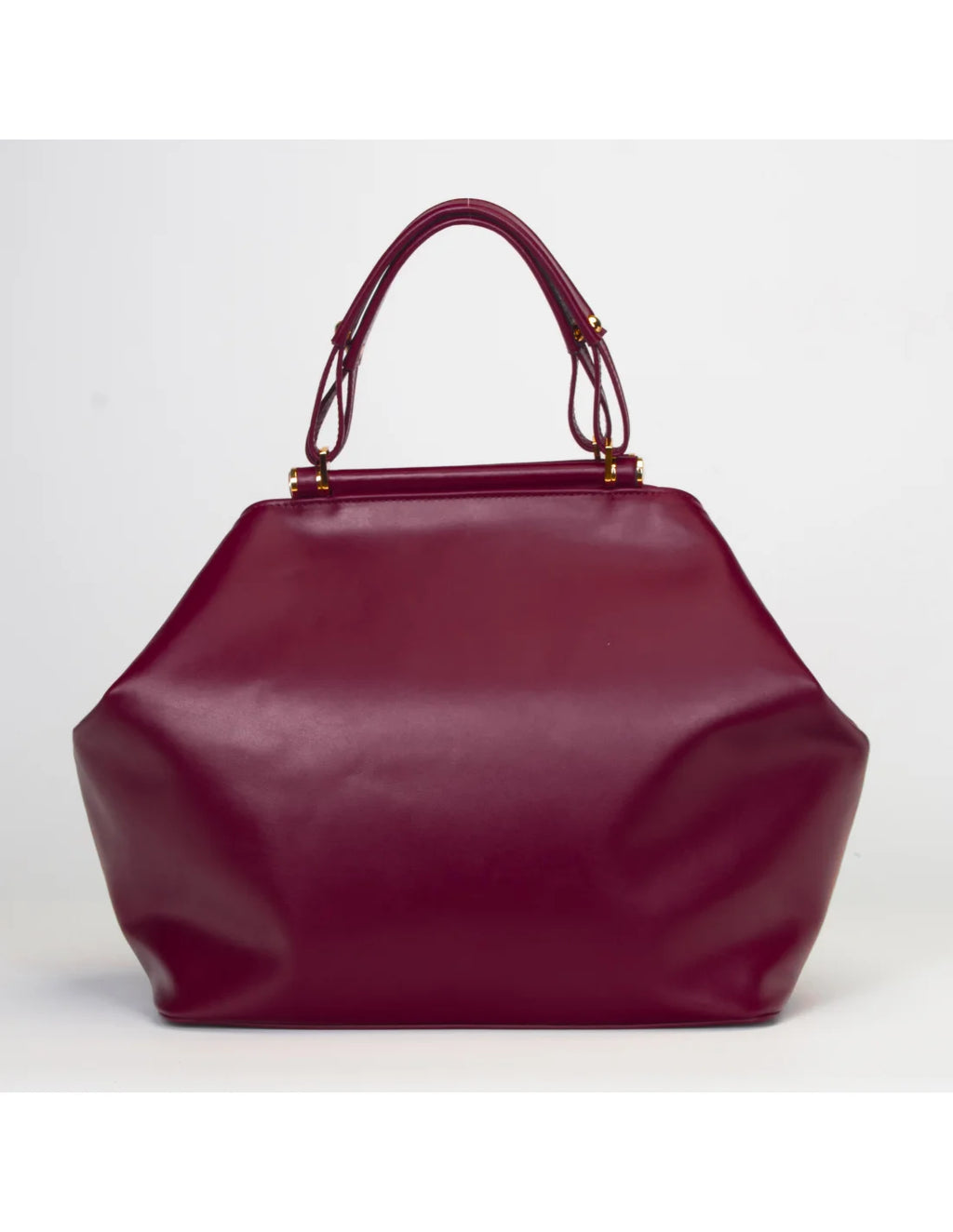 Geanta din piele naturala pentru dama IRIS visiniu, pictata manual