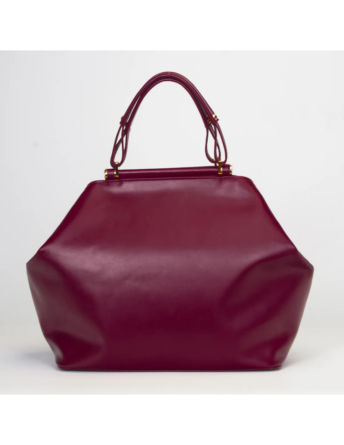 Geanta din piele naturala pentru dama IRIS visiniu, pictata manual