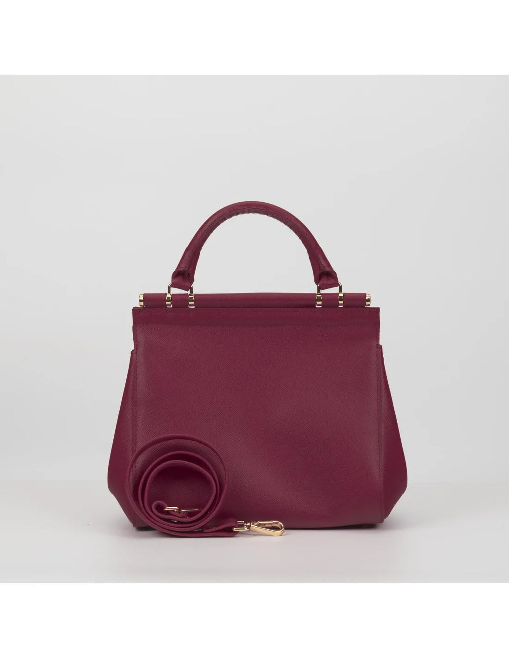 Geanta din piele naturala pentru dama, DOLCE, rosu