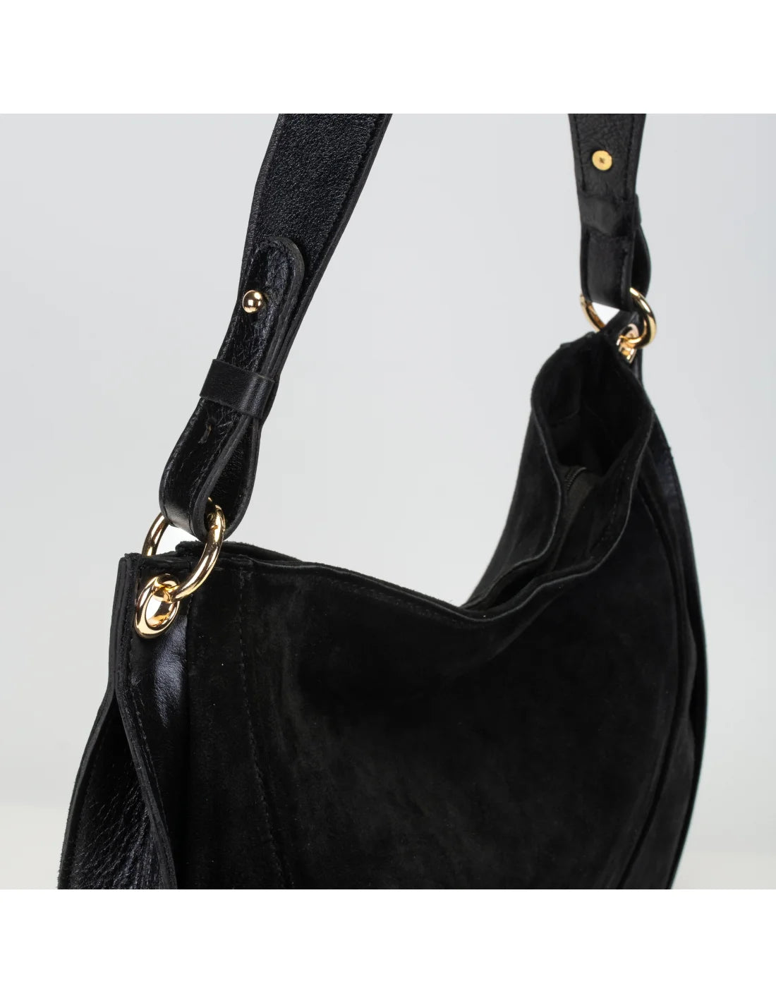 Geanta din piele naturala, boho chic, pentru dama LYRA negru