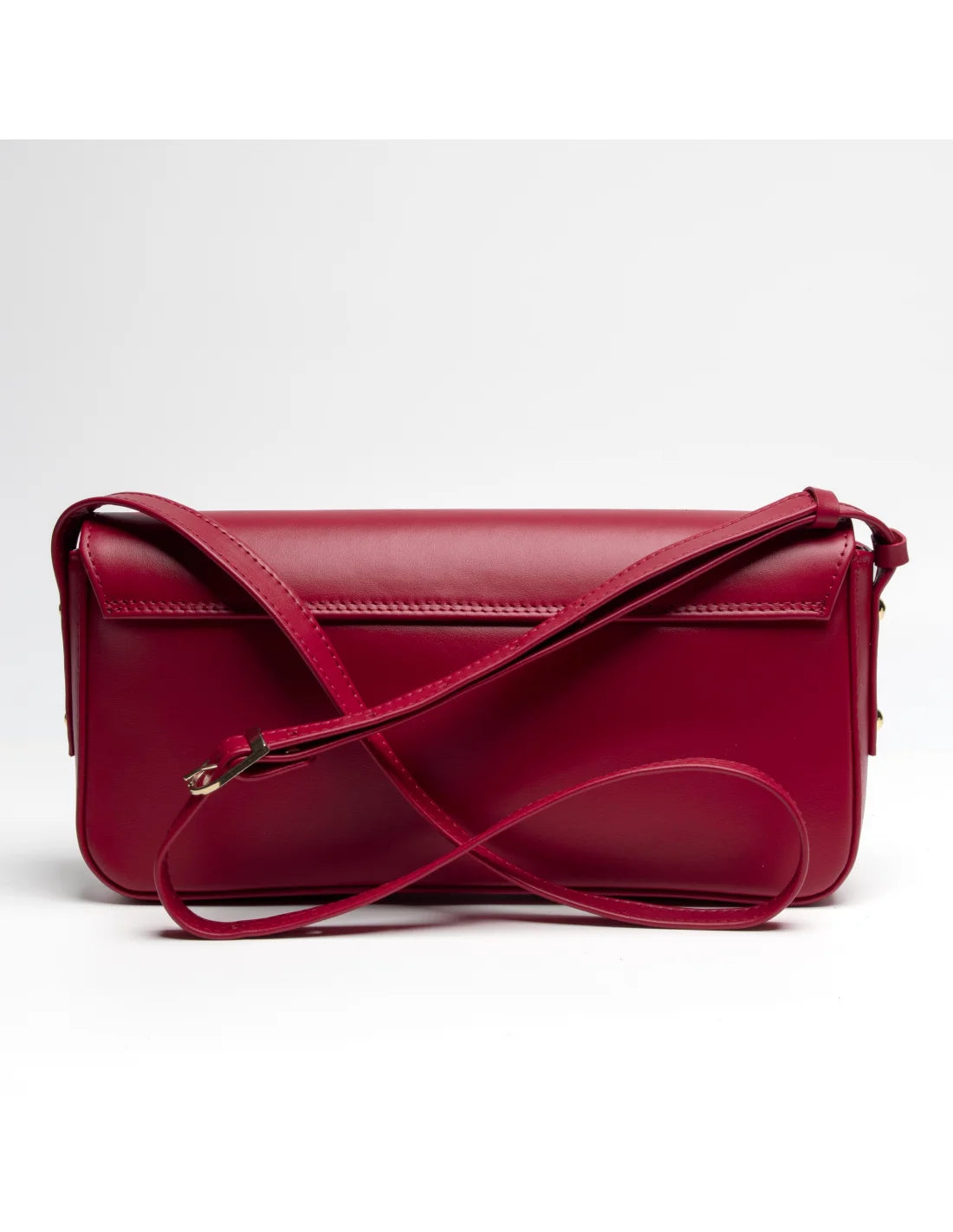 Geanta din piele naturala pentru dama, tip bagheta, SILVIA, rosu