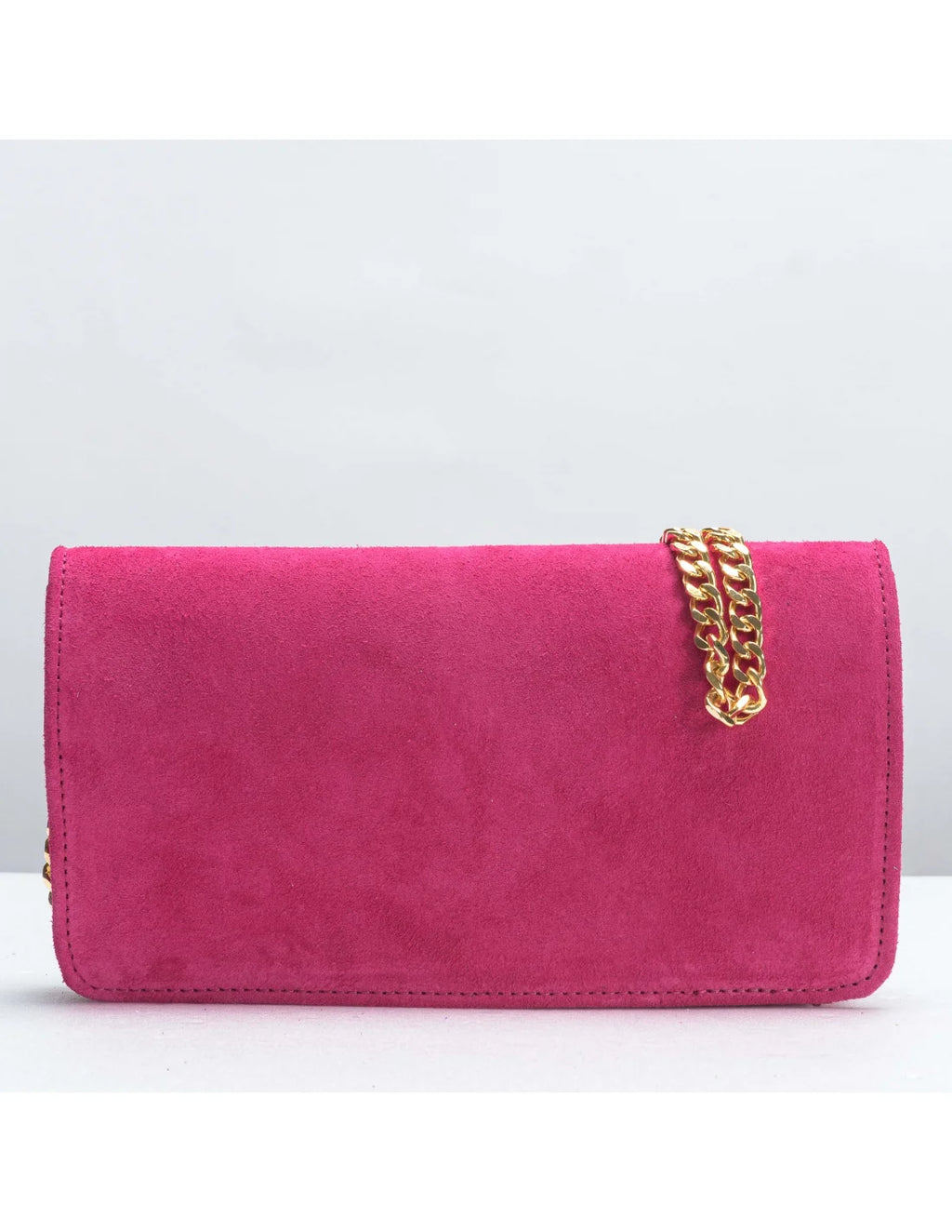 Geanta pentru telefon,piele naturala, SOFIA, flap, fucsia