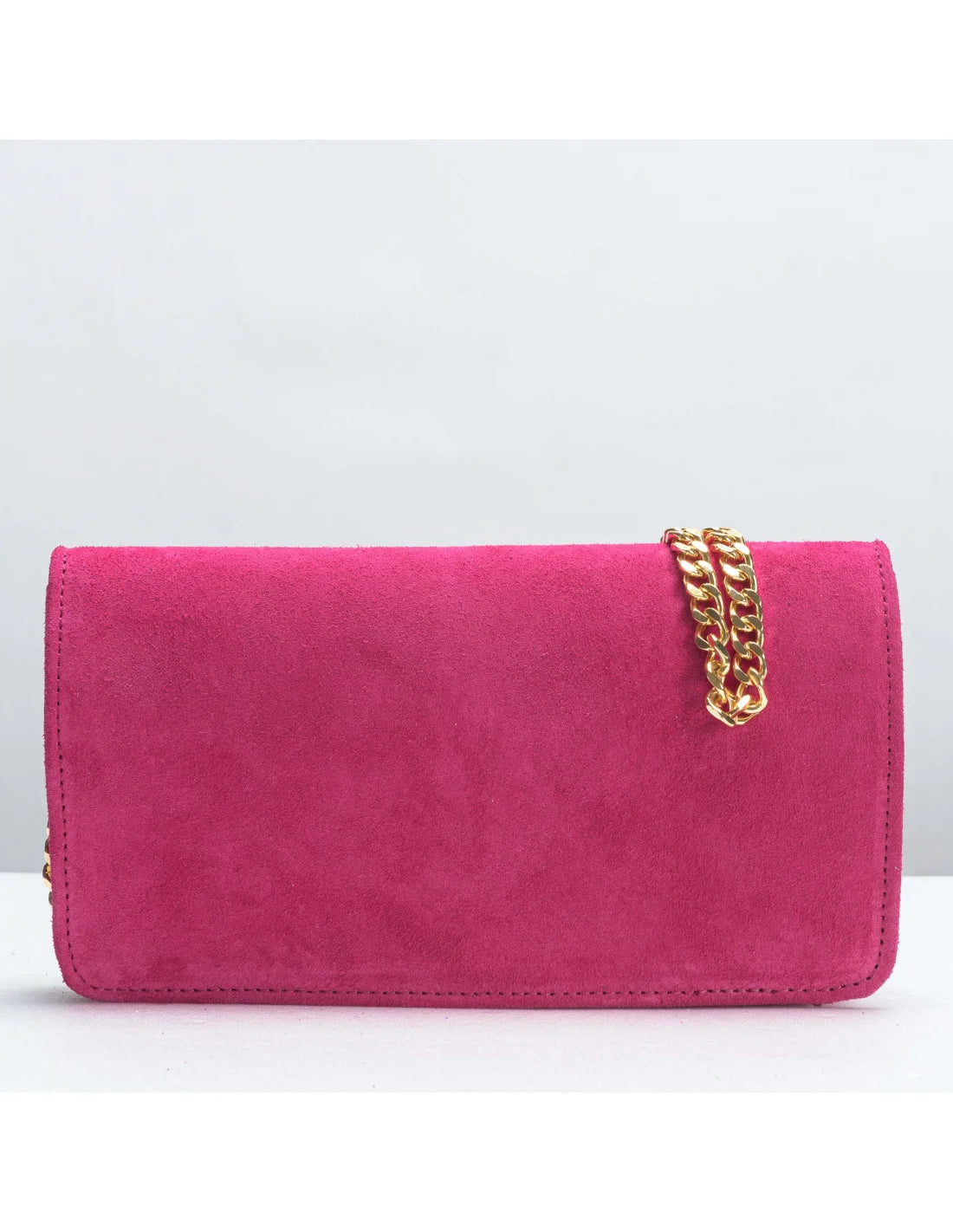 Geanta pentru telefon,piele naturala, SOFIA, flap, fucsia