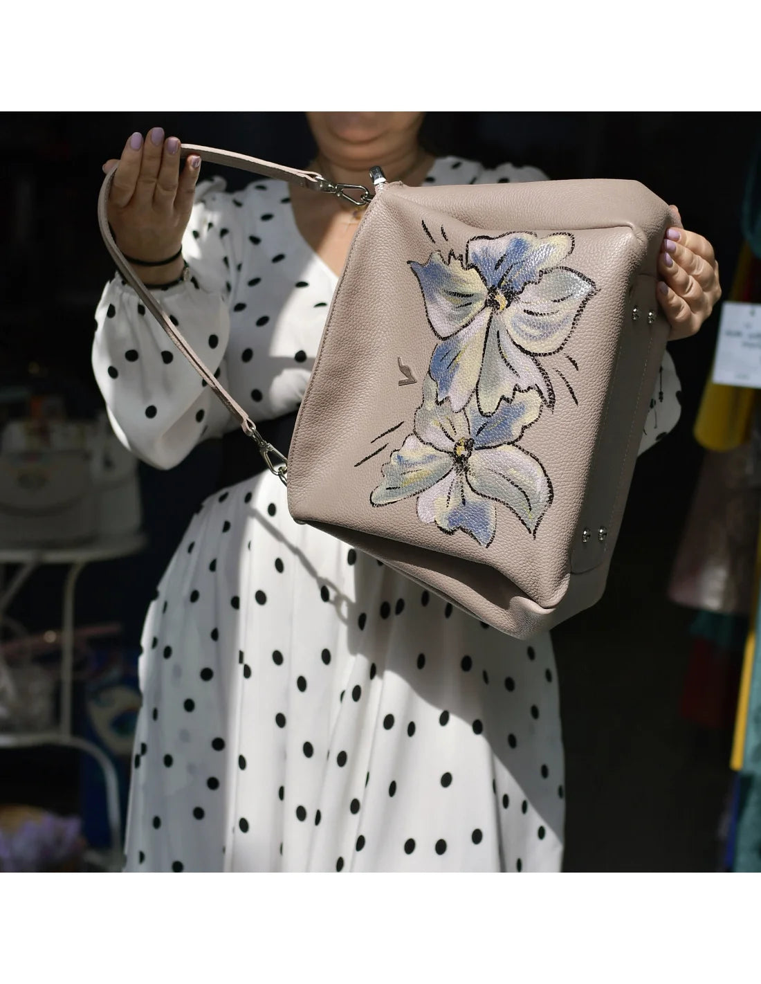 Geanta din piele naturala pentru dama BERTA nude 2