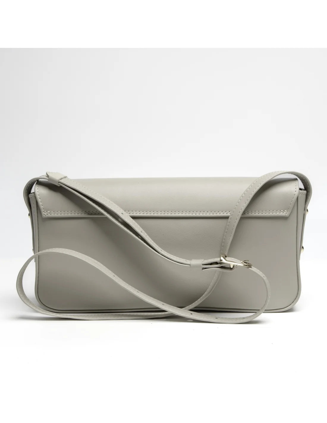 Geanta din piele naturala pentru dama, tip bagheta, SILVIA, crem