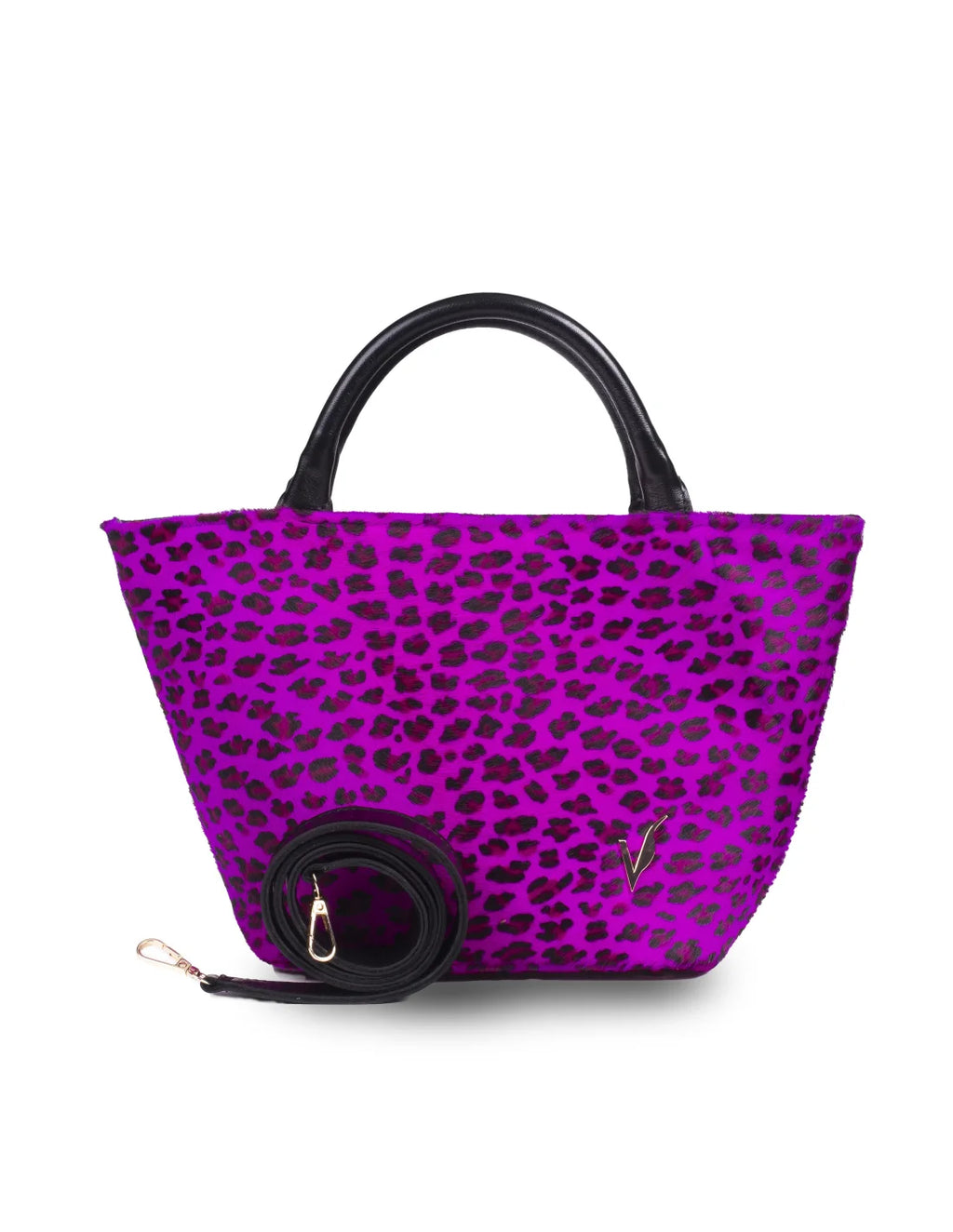 Geanta din piele naturala pentru dama CHIRA ponei ciclamen