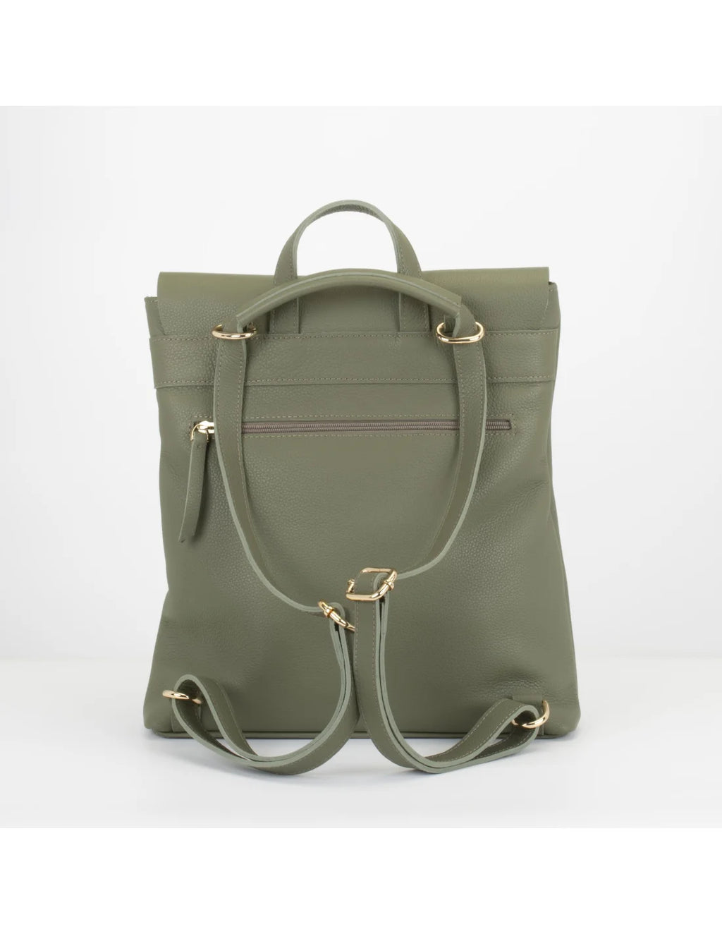 Rucsac din piele naturala pentru dama ATHENA kaki