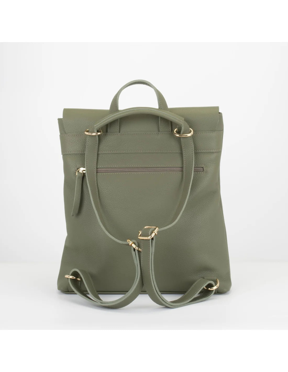 Rucsac din piele naturala pentru dama ATHENA kaki