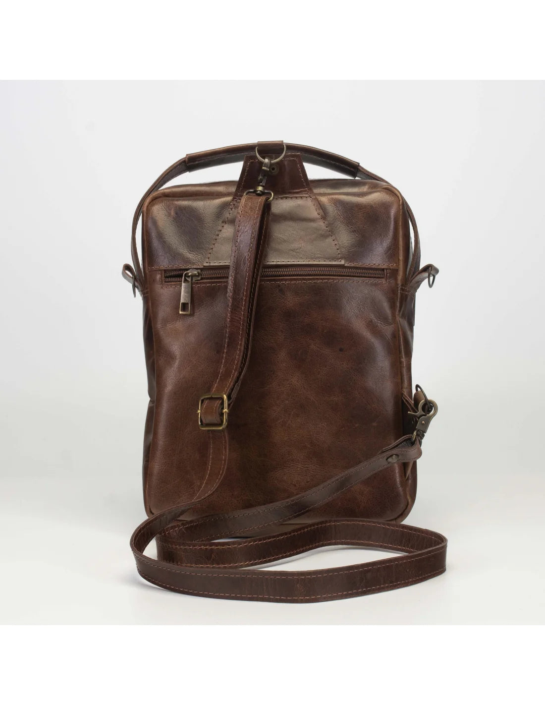 Geanta din piele naturala tabacita vegetal, pentru barbati, borseta, maro